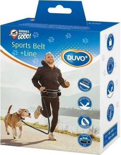 Duvo+ Duvo+ Pas i Smycz šuniui do Joggingu Granatowe