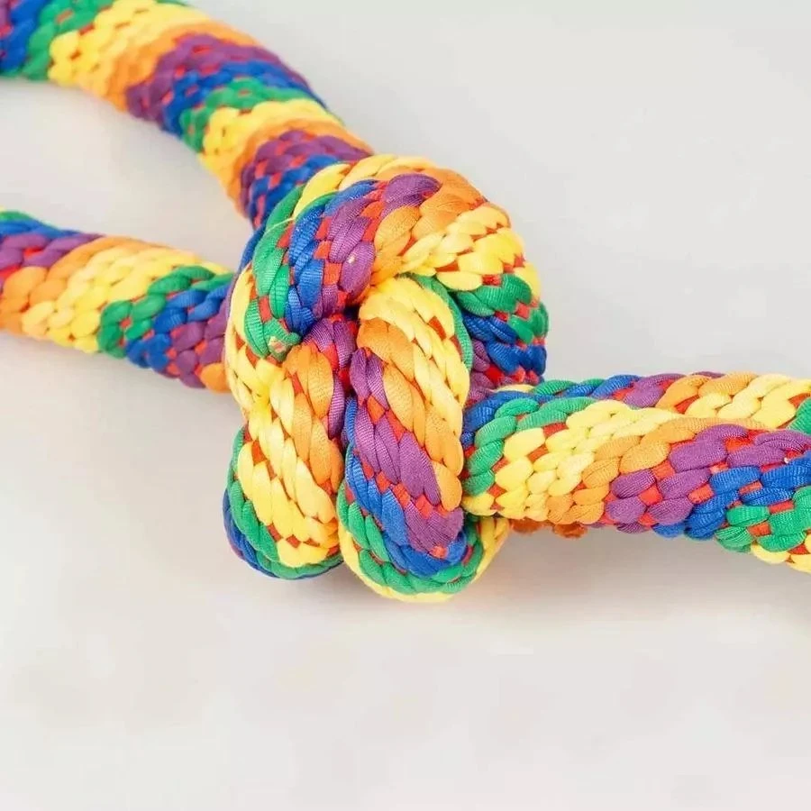 Duvo+ Elastinis virvelinis žaislas su mazgeliais ir kilpa, įvairiaspalvis, 60x12x7cm