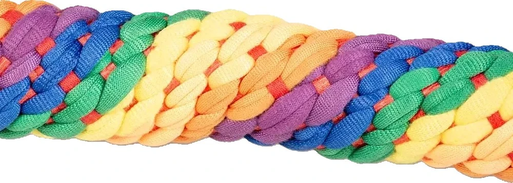 Duvo+ Elastinis žaislas su virvele, 4 mazgai, įvairiaspalvis, 55x10x7cm, 15805
