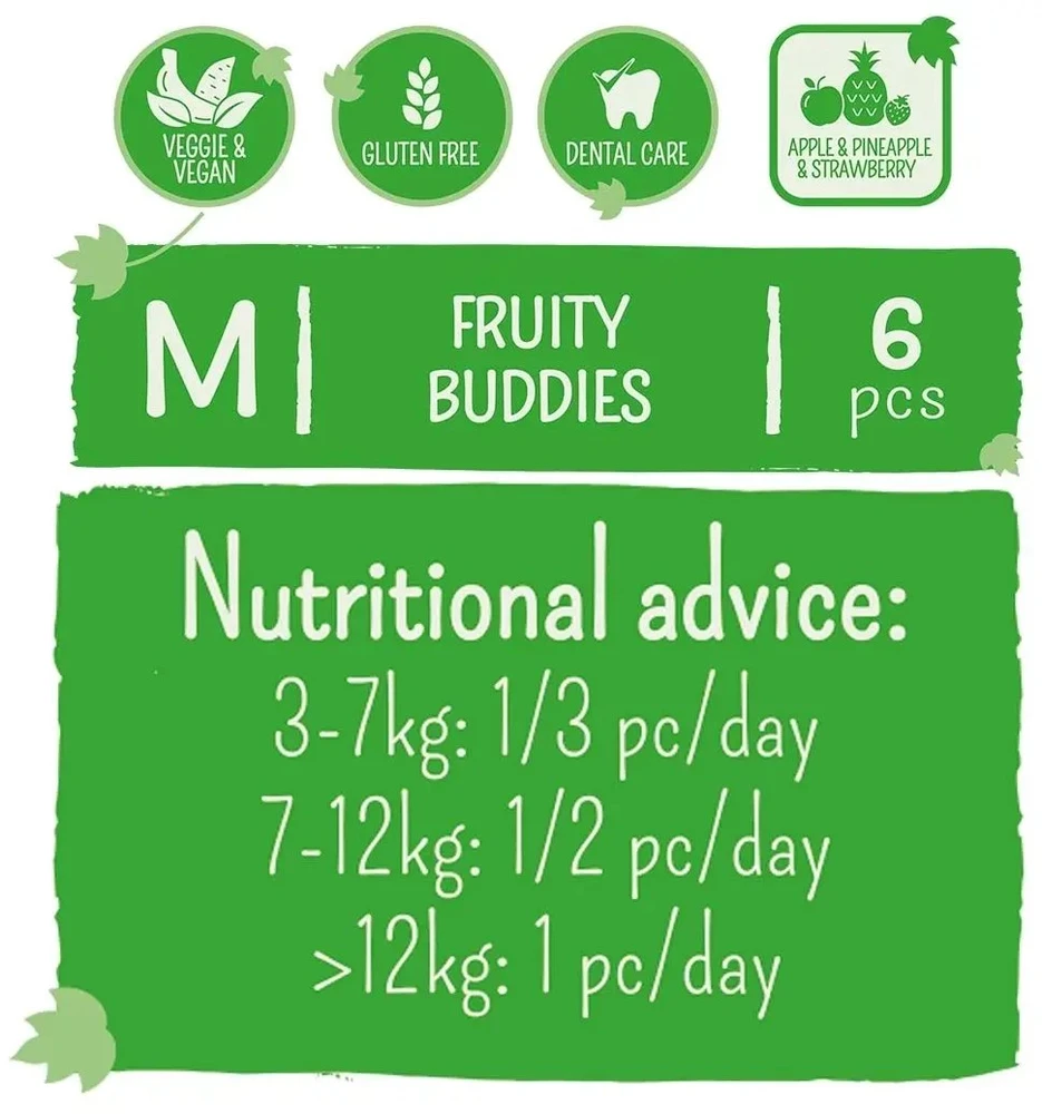 Duvo+ Garden Bites Fruity Buddies "M" 9cm 6 vnt. / 270g 3/36 (16428.)