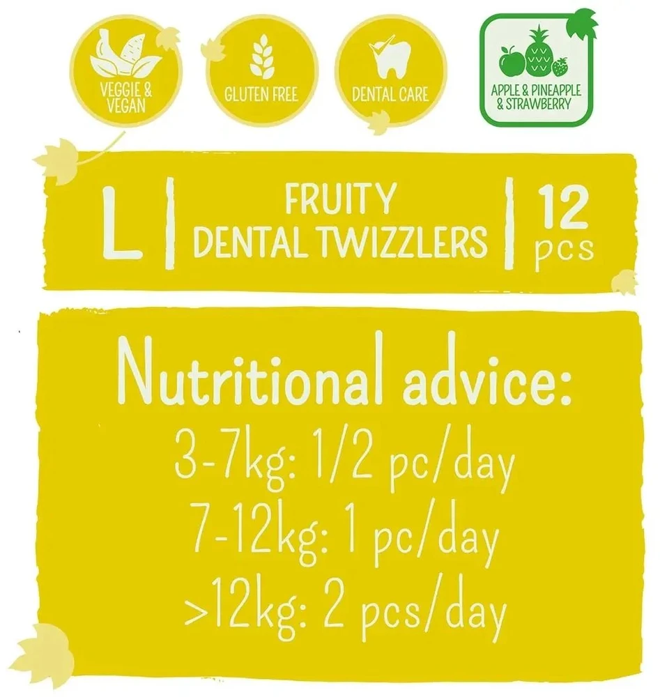 Duvo+ Garden Bites Fruity Dental Twizzlers 'L' 10 vnt. 16 cm 10x300 g / 3 (16437)