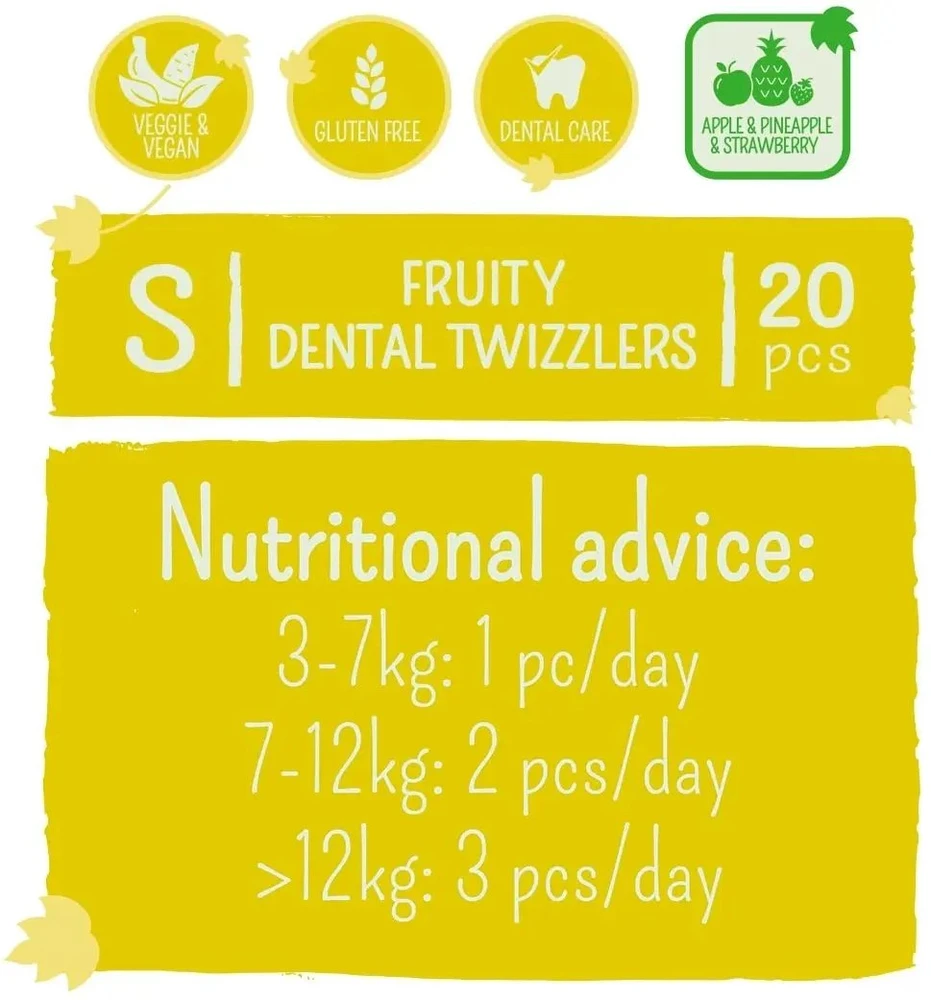 Duvo+ Garden Bites Fruity Dental Twizzlers ''S'' 12,5 cm 53 vnt. 15 g (16442)