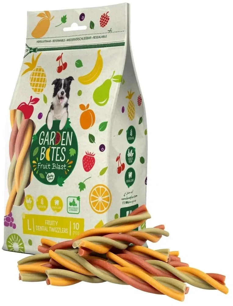 Duvo+ Garden Bites Fruity Dental Twizzlers 'L' 10 vnt. 16 cm 10x300 g / 3 (16437)