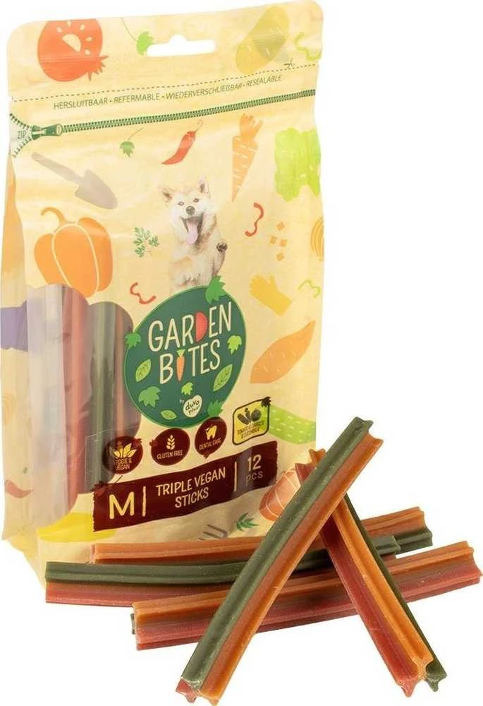 Duvo+ GARDEN BITES VEGAN TRIPLE STICKS ''M'' 15cm 36 vnt. (ekrane rodoma 36 vnt. x 3)