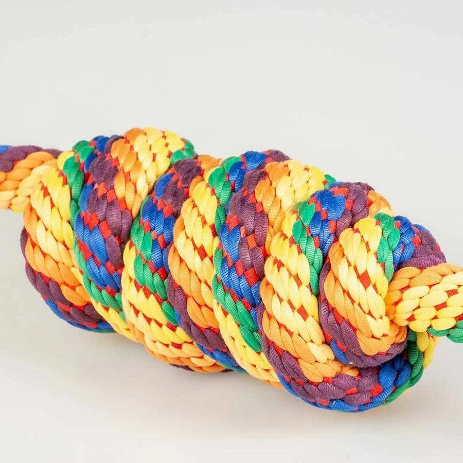 Duvo+ Žaislas su elastiniu virvės mazgu ir pynimu, įvairiaspalvis 63x8x8cm