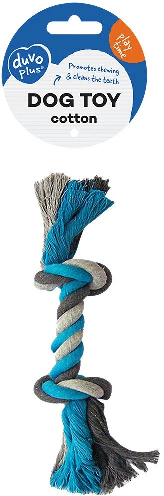Duvo+ DUVO+ Žaislas virvė 2 WĘZŁY Mėlyna-PILKA 37cm 4705019