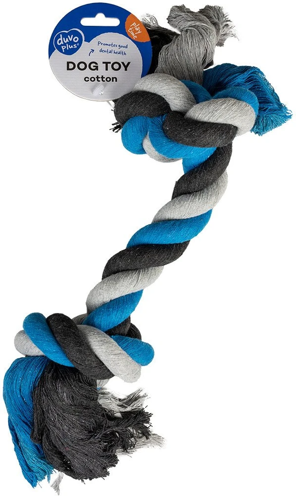 Duvo+ DUVO+ Žaislas virvė 2 WĘZŁY Mėlyna-PILKA 37cm 4705019