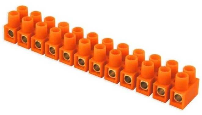 Oranžinis 12 takelių jungiamasis gnybtų blokas