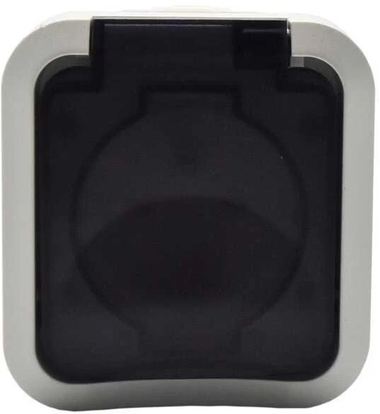 Duwi 60328 Vieno paviršiaus montuojamas lizdas su įžeminimu Aqua Pro IP55 baltas dūmų sklendė / 60328