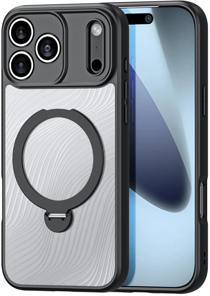 Dux Ducis Aimo Mag dėklas su Magnetic Ring and Stand skirtas Apple iPhone 17 Pro – juodos spalvos