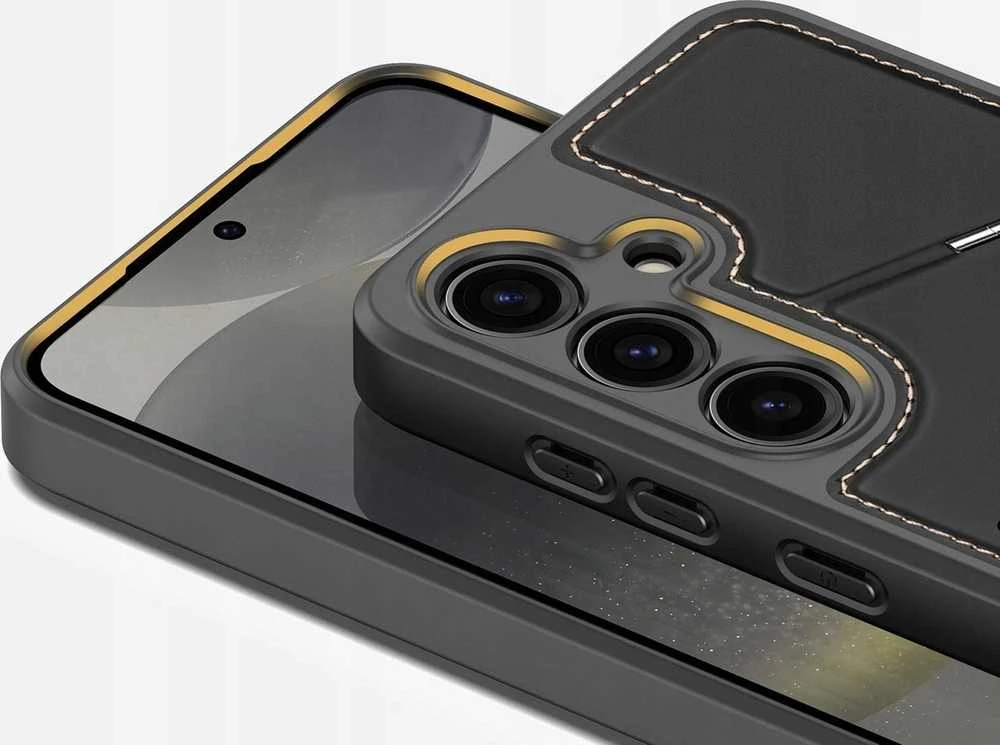 Dux Ducis dėklas RAFI II MAG su stoveliu suderinamas su MagSafe skirtas Samsung Galaxy S24 Plus juodos spalvos