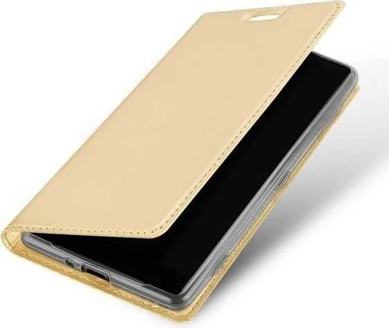 Dux Ducis Premium atverčiamas dėklas skirtas LG Q8, auksinis