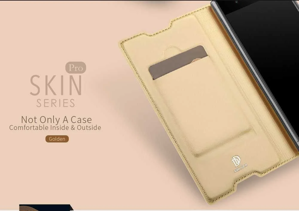 Dux Ducis Premium atverčiamas dėklas skirtas Sony Xperia XA1, auksinis