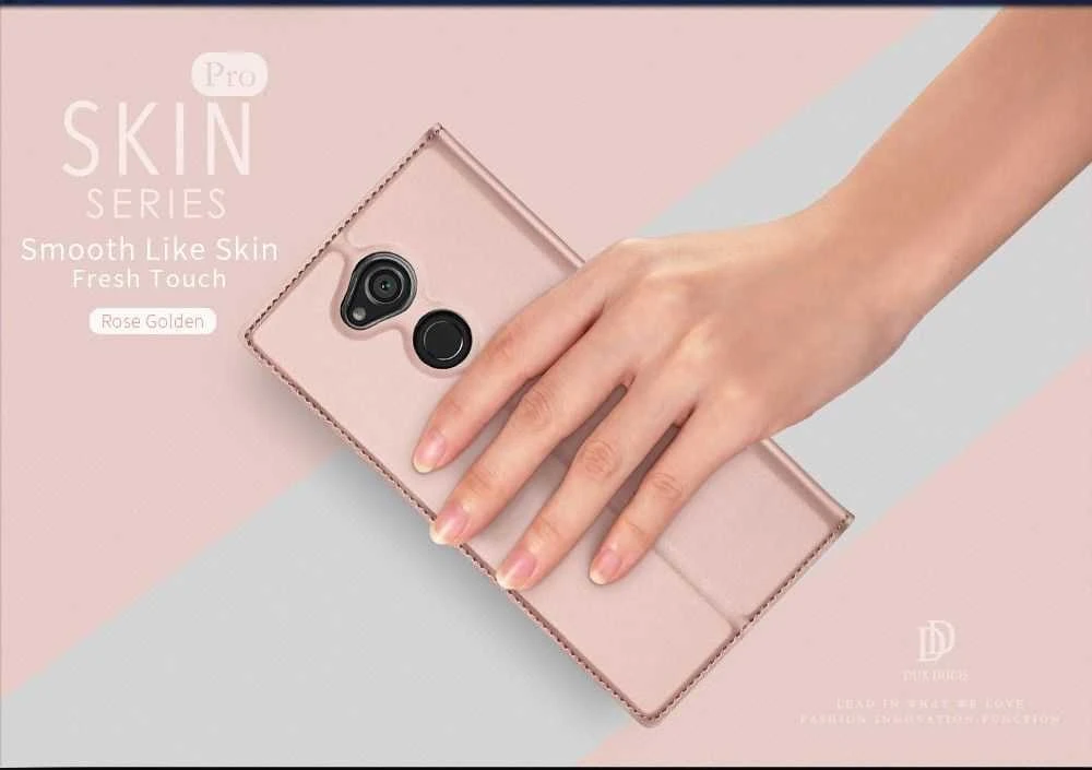 Dux Ducis Premium atverčiamas dėklas skirtas Sony Xperia XA2 Ultra, Rose Gold