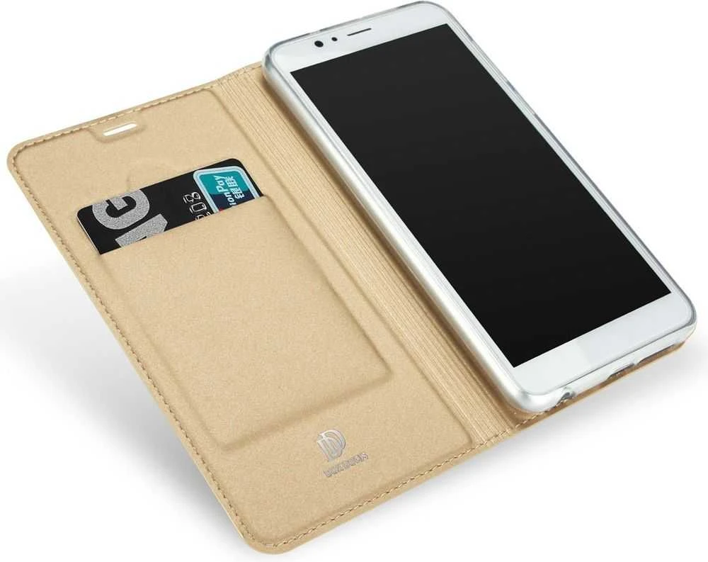 Dux Ducis Premium atverčiamas dėklas skirtas Nokia 2, auksinis