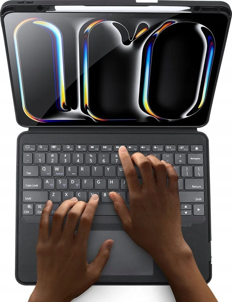 DUX DUCIS dėklas DK sulankstomas su belaide klaviatūra iPad Pro 13 (2024) juodas