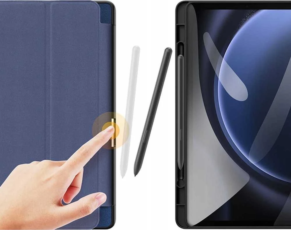 Dėklas Dux Ducis Domo Samsung X400/X406 Tab S10 Lite/X520/X526 Tab S10 FE/X510/X516 Tab S9 FEE tamsiai mėlynas