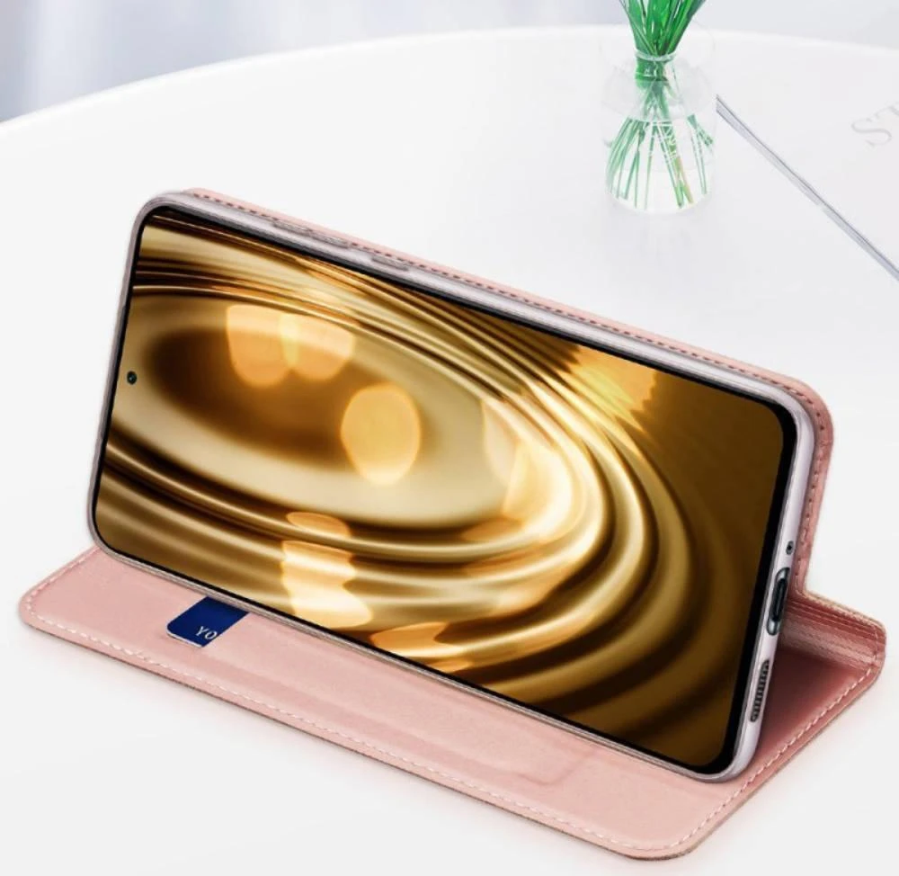 Dux Ducis Skin Pro atverčiamas dėklas, skirtas Xiaomi Redmi 10C rožiniam