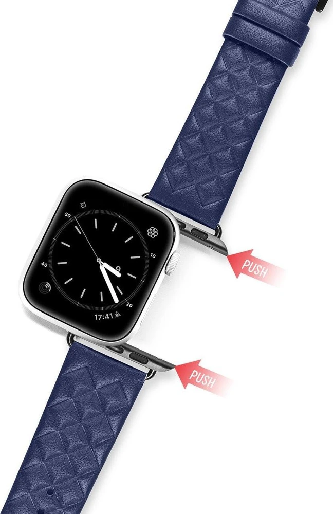 Išmaniojo laikrodžio Apple 2/3/4/5/6/7/SE odinis Dux Ducis dirželis, Mėlynos spalvos, 38/40/41mm