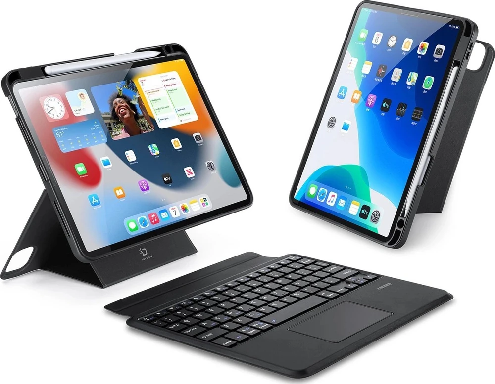 DUX DUCIS dėklas DK sulankstomas su belaide klaviatūra iPad 4/5/6/iPad Pro 11 (2018/2020/2021/2022) juodas