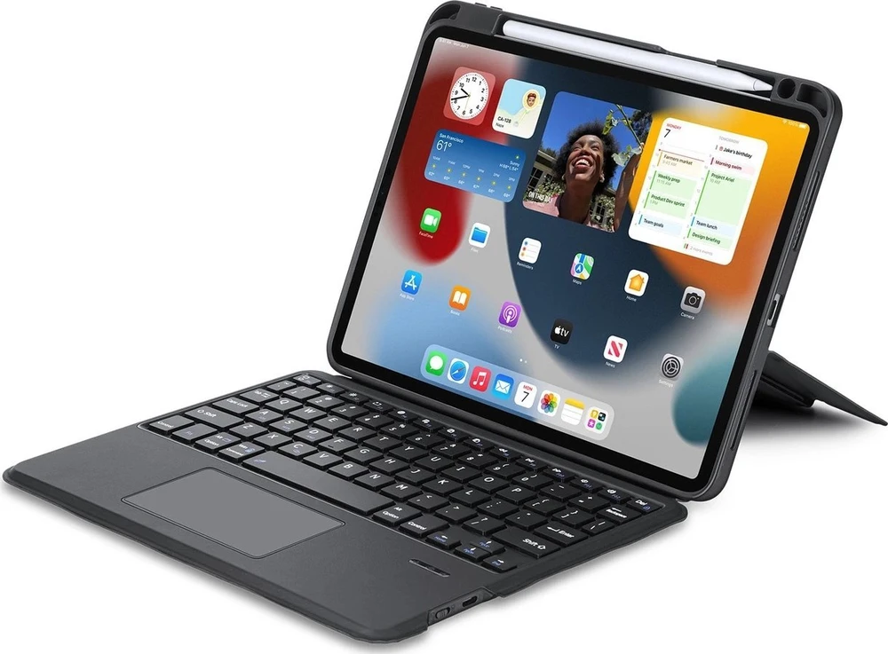 DUX DUCIS dėklas DK sulankstomas su belaide klaviatūra iPad 4/5/6/iPad Pro 11 (2018/2020/2021/2022) juodas