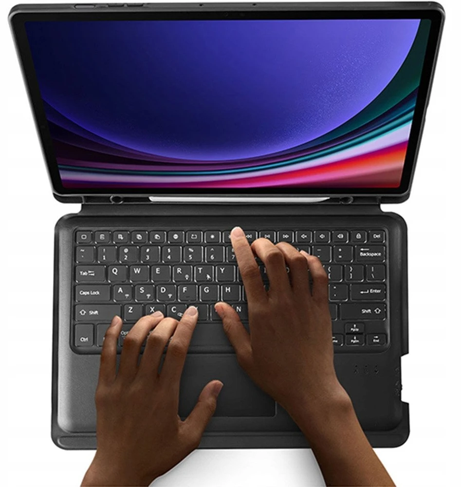 Dėklas su klaviatūra Dux Ducis DK Samsung X820 Tab S10 Plus/X810/816 Tab S9 Plus/X610/X616 Tab S9 FE Plus juodas