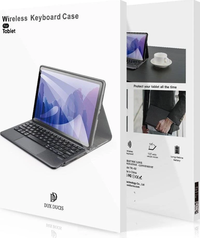 Dux Ducis BluetoothKeyboard dėklas (TK Series) skirtas Samsung Tab S6 Lite – juodos spalvos