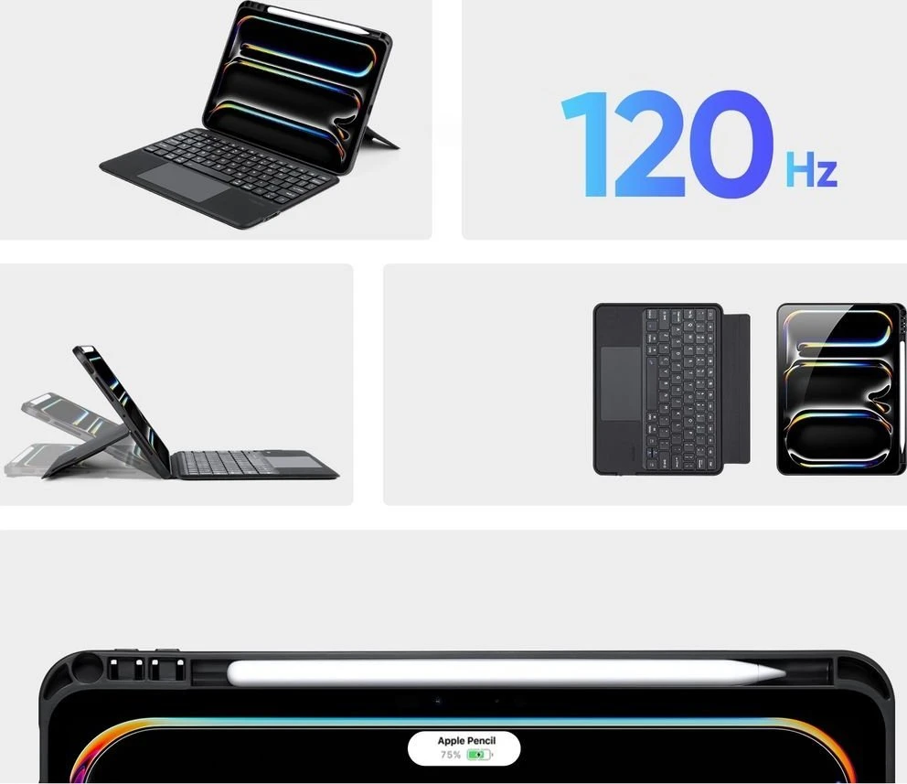 DUX DUCIS dėklas DK sulankstomas su belaide klaviatūra iPad Pro 11 (2024) juodas