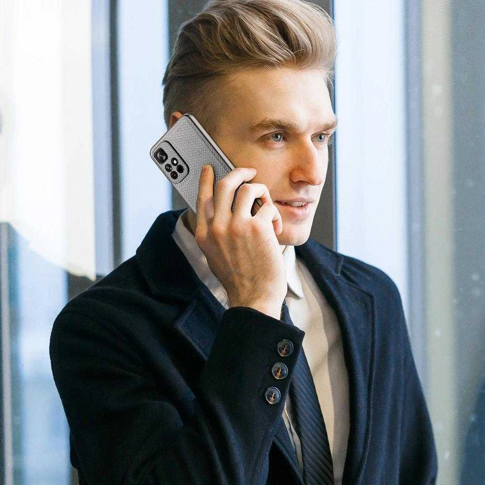 Dux Ducis Fino covered with nylon material Poco M4 Pro 5G dėklas telefonui mėlynos spalvos