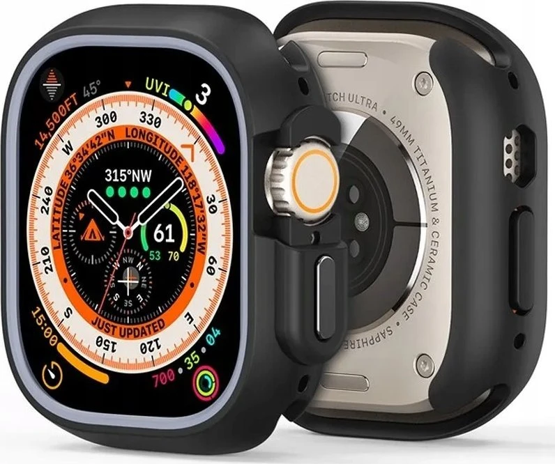 Dux Ducis dėklas BAMO Apple Watch Ultra / Ultra 2 49 mm vidurnakčio pilkoms