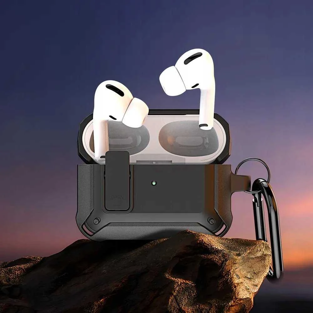 Earbuds dėklas Dux Ducis PECO skirta AirPods PRO 2 apsauginis armor juodas