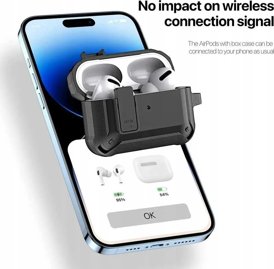 Earbuds dėklas Dux Ducis PECO skirta AirPods PRO 2 apsauginis armor juodas