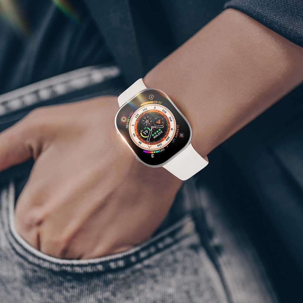 LCD apsauginis stikliukas/dėklas Dux Ducis Hamo Apple Watch Ultra 49mm sidabrinis