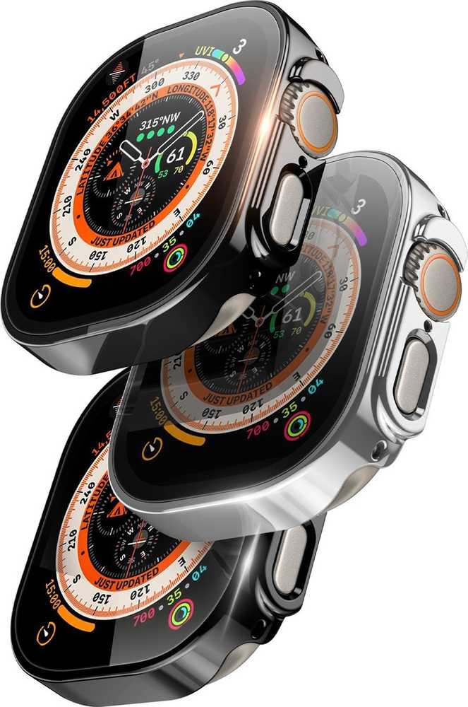 LCD apsauginis stikliukas/dėklas Dux Ducis Hamo Apple Watch Ultra 49mm sidabrinis