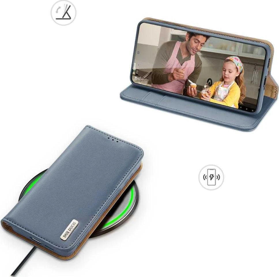 Dux Ducis Hivo atverčiamas dėklas skirtas Samsung Galaxy S22 + (S22 Plus), mėlynas