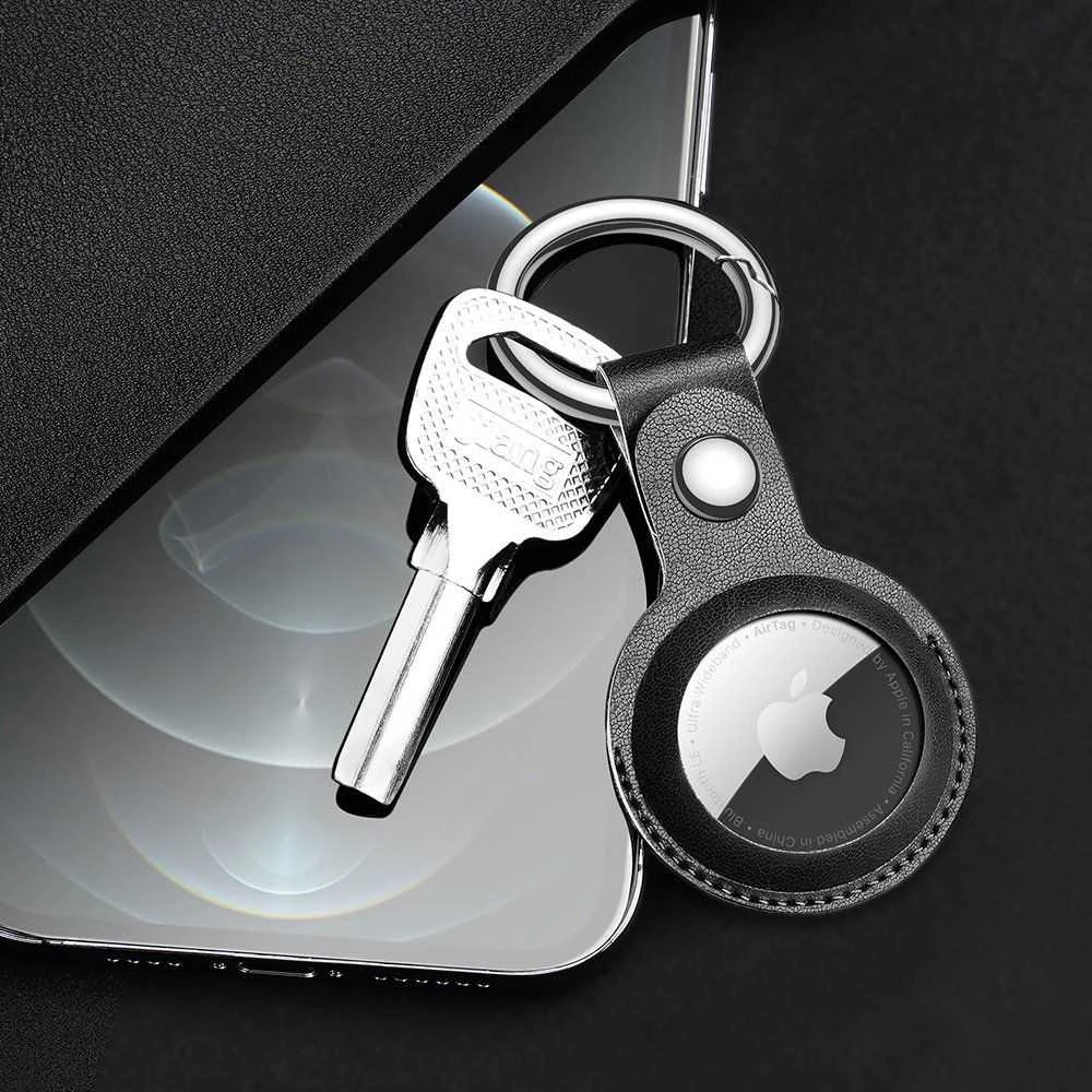 Dux Ducis komplektas 4x silikonowe etui Pakabutis zawieszka case do lokalizatora Apple AirTag (4 kolory: juoda, žalia, rožinė, mėlyna)