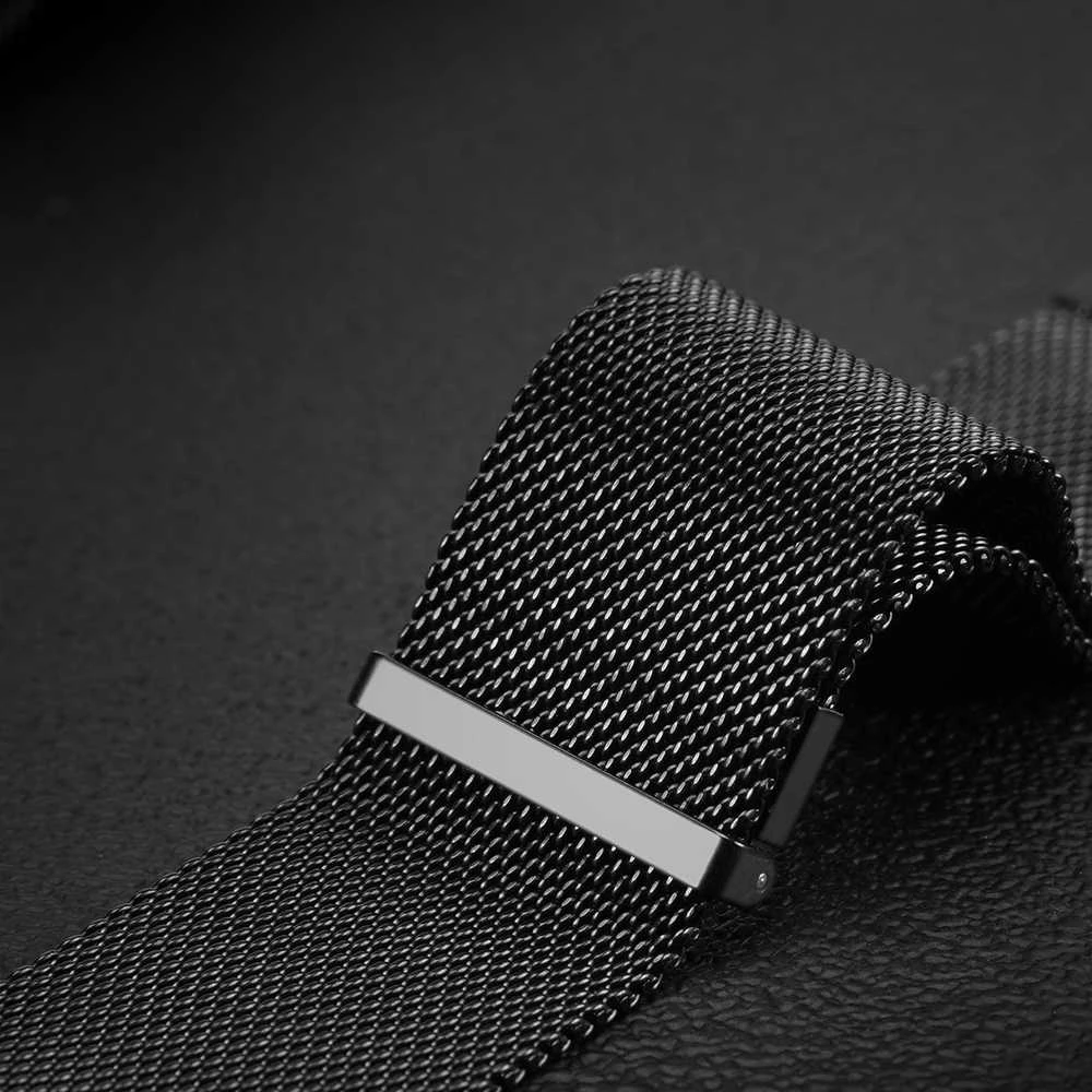 Nerūdijančio plieno magnetinė apyrankė išmaniajam laikrodžiui DUX DUCIS MILANESE, skirta Apple Watch 42 / 44 / 45 mm, juoda