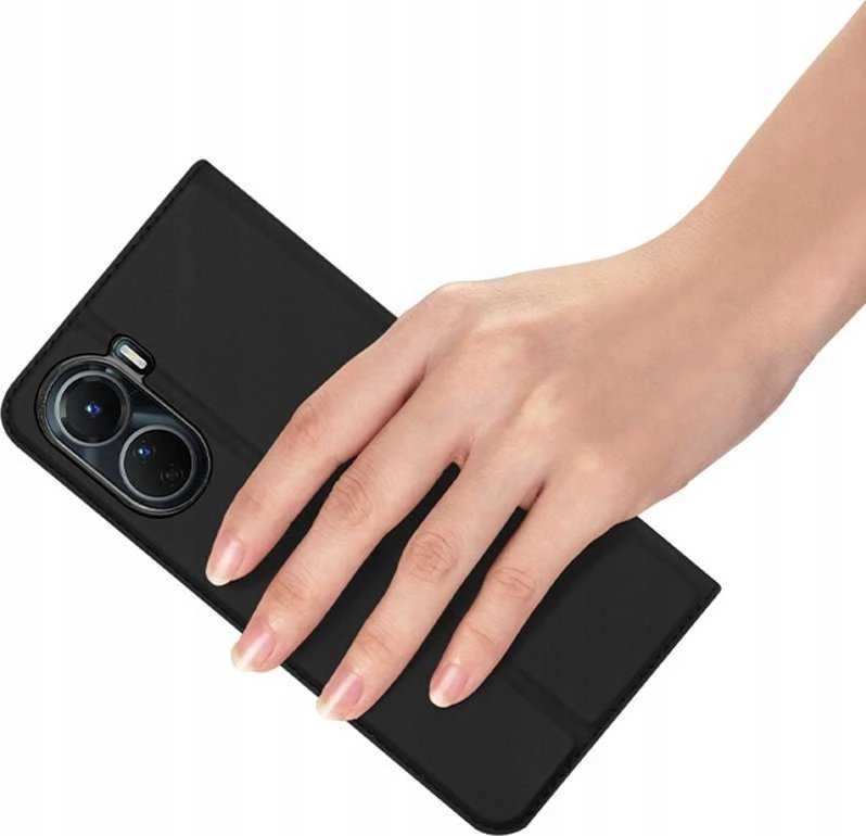 Dux Ducis Skin Pro Vivo Y16 / Y02s wallet atverčiamas dėklas telefonui juodos spalvos