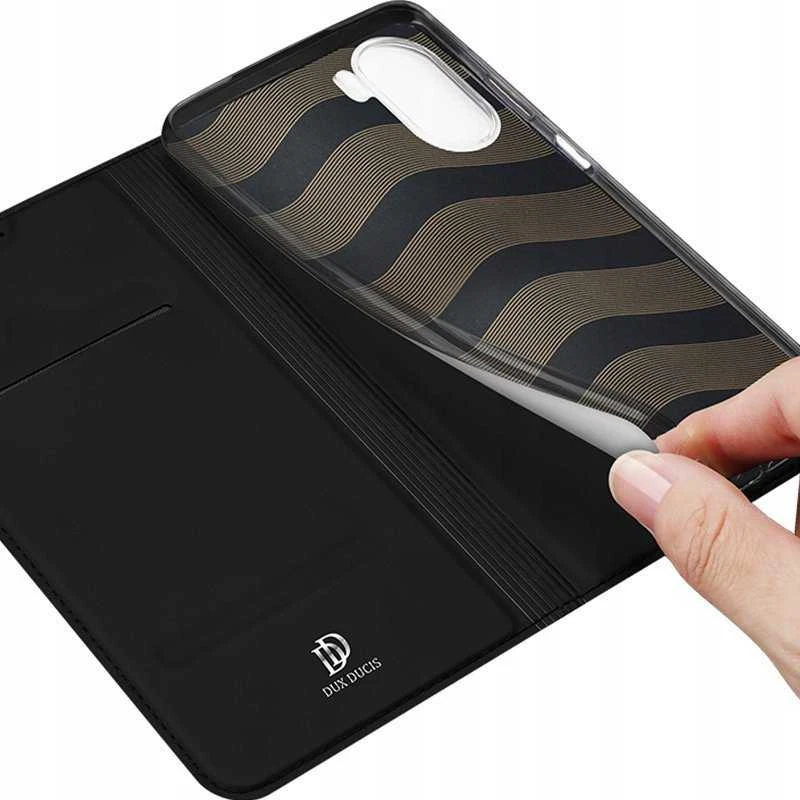 Dux Ducis Skin Pro Vivo Y16 / Y02s wallet atverčiamas dėklas telefonui juodos spalvos