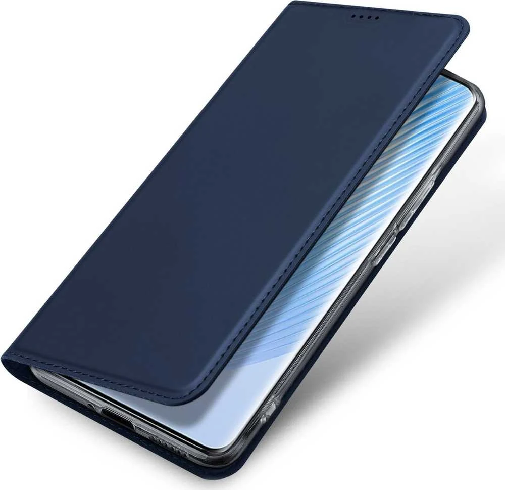 Dux Ducis Skin Pro Honor Magic5 atverčiamas Card Wallet su stoveliu dėklas telefonui mėlynos spalvos
