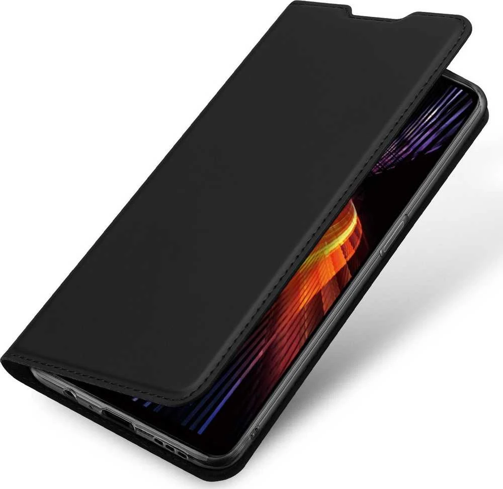 Dux Ducis Skin Pro atverčiamas Realme Narzo 50A dėklas telefonui juodos spalvos