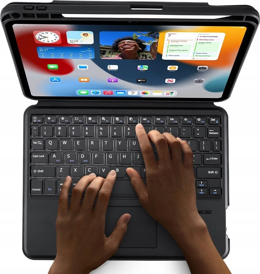 Dux Ducis DK Series dėklas su Bluetooth klaviatūra Apple Apple iPad 10 (2022) - juodos spalvos