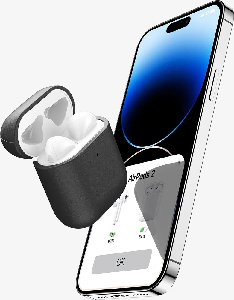 Dux Ducis Plen dėklas skirtas AirPods 2 / AirPods 1 headphone dėklas juodas