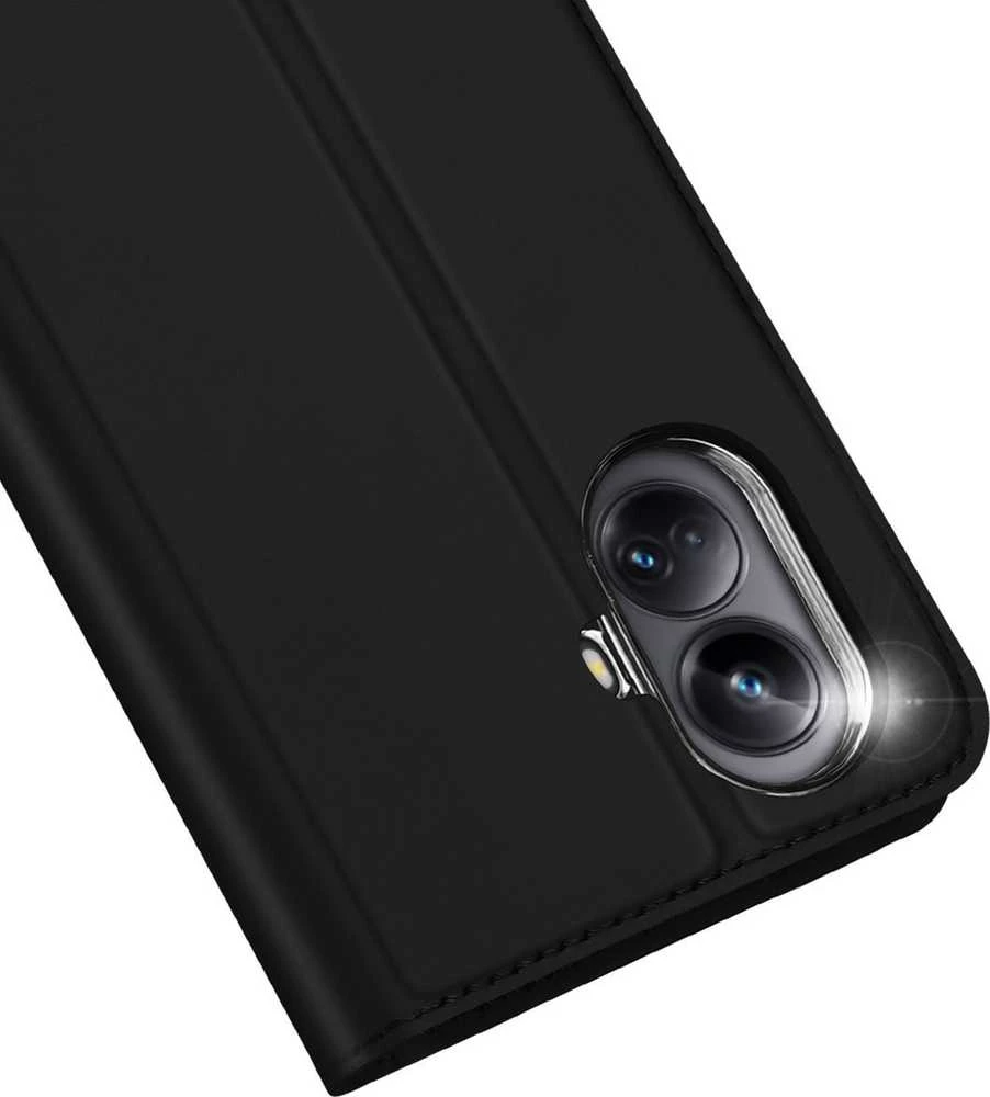 Dux Ducis Skin Pro Realme 10 Pro atverčiamas Card Wallet su stoveliu dėklas telefonui juodos spalvos