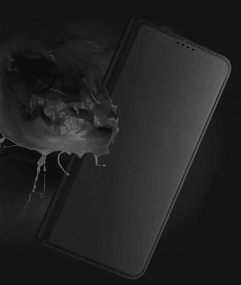 Dux Ducis Skin Pro Realme 10 Pro atverčiamas Card Wallet su stoveliu dėklas telefonui juodos spalvos