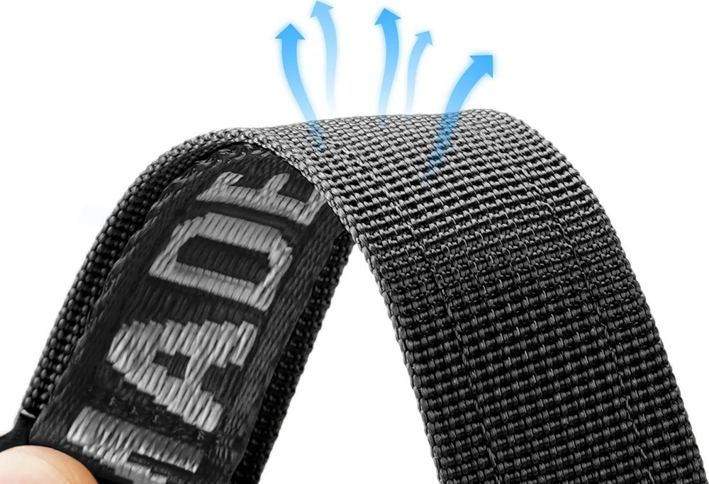 Dux Ducis apyrankė (Outdoor Version) Apple Watch Ultra apyrankė, SE, 9, 8, 7, 6, 5, 4, 3, 2, 1 (49, 45, 44, 42 mm) Nylon juodos ir sidabrinės spalvos