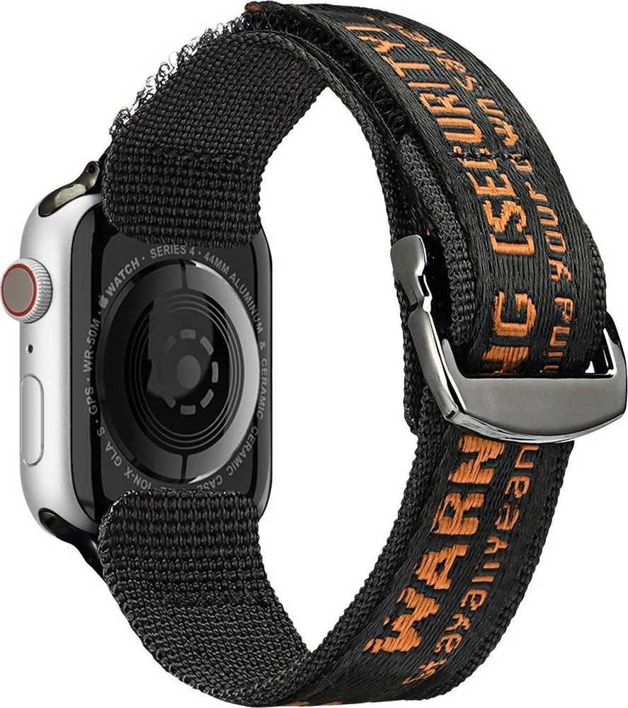 Dux Ducis apyrankė (Outdoor Version) Apple Watch Ultra apyrankė, SE, 9, 8, 7, 6, 5, 4, 3, 2, 1 (49, 45, 44, 42 mm) Nylon juodos ir oranžinės spalvos