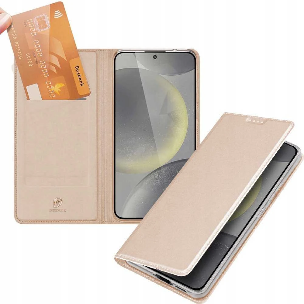 Dux Ducis atverčiamas dėklas SKIN PRO skirtas Samsung Galaxy S24 FE rožinės spalvos