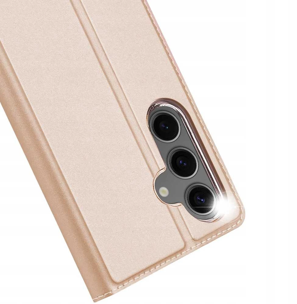 Dux Ducis atverčiamas dėklas SKIN PRO skirtas Samsung Galaxy S24 FE rožinės spalvos