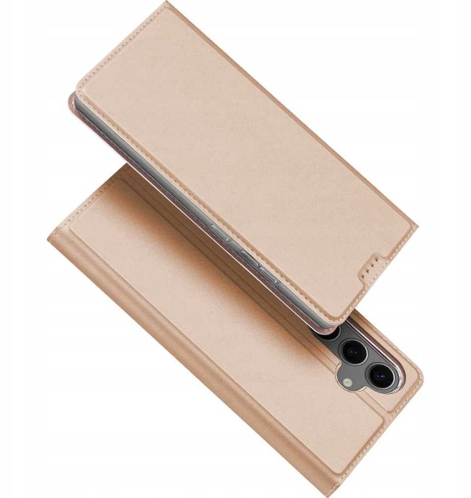 Dux Ducis atverčiamas dėklas SKIN PRO skirtas Samsung Galaxy S24 FE rožinės spalvos